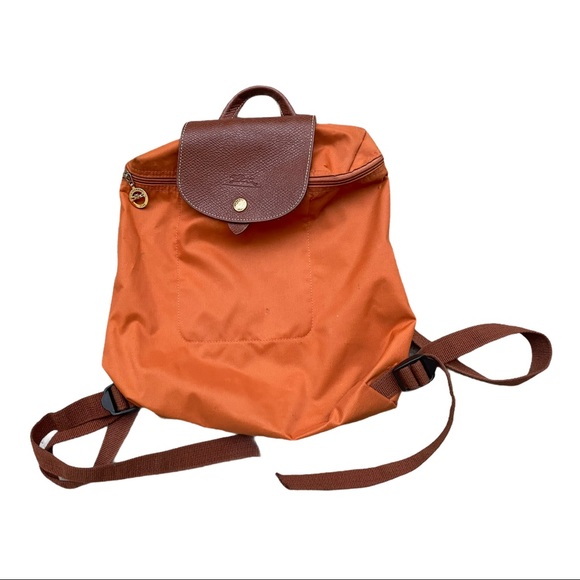 Longchamp Le Pliage a Sac Dos Orange Backpack Longchamp Le Pliage a Sac Dos Orange Backpack